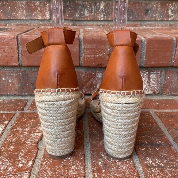 ABOUND Sayge Tan Faux Leather Espadrille Wedge Sandal Size 11 - Picture 4 of 9